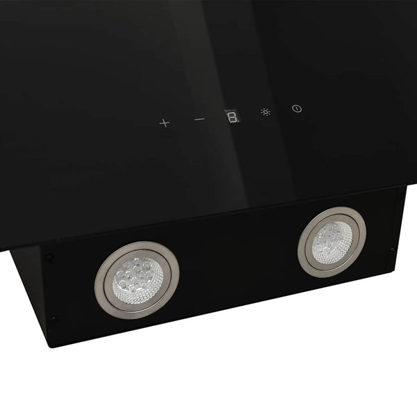 vidaXL Cooker Hood 60 cm Steel and Tempered Glass Black