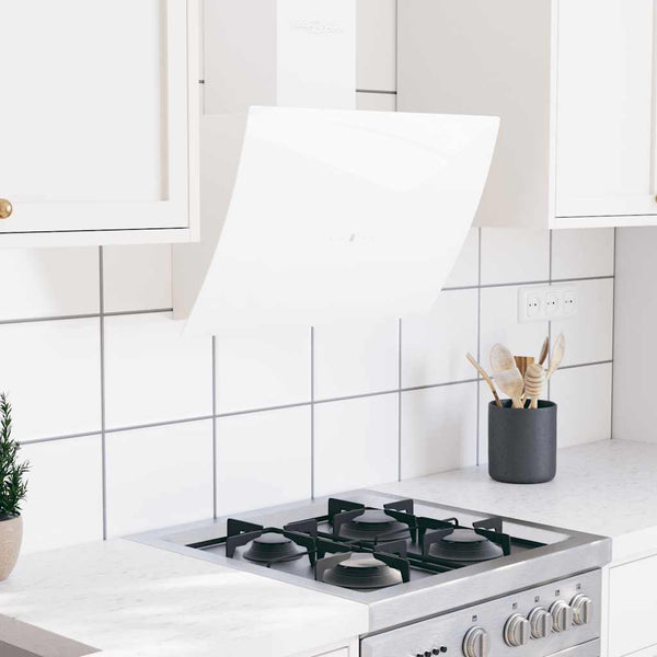 vidaXL Cooker Hood 60 cm Steel and Tempered Glass White