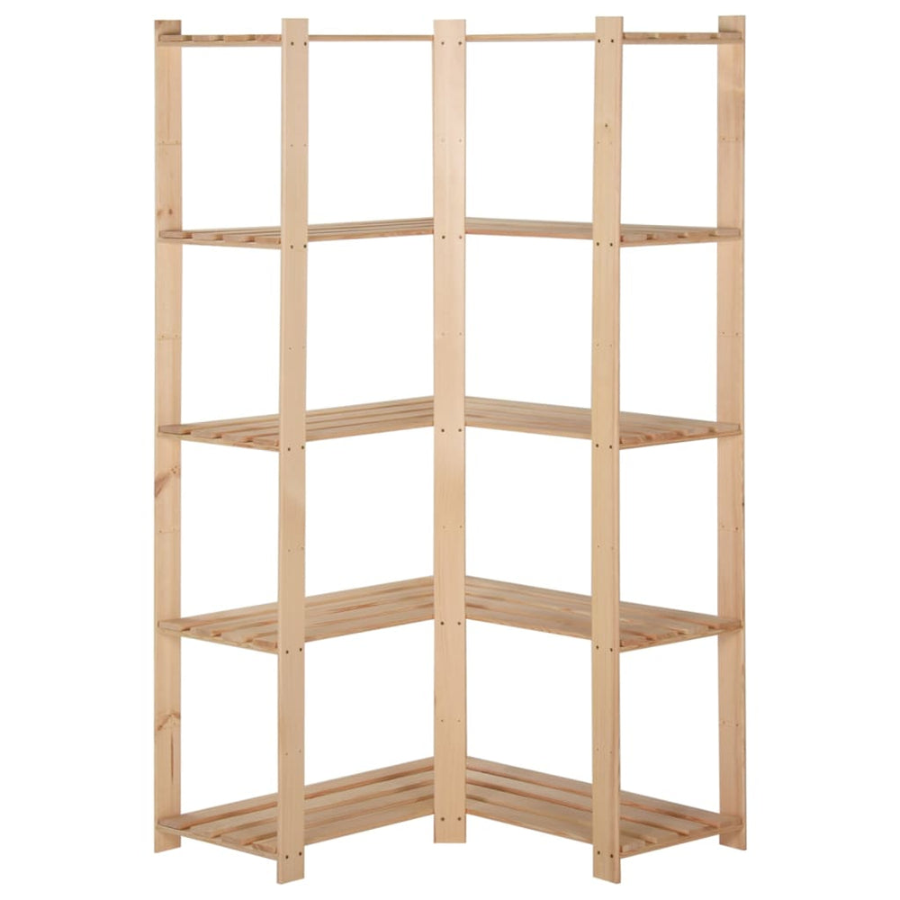 vidaXL 5-Tier Corner Storage Shelf 82.5x82.5x170 cm Solid Pine Wood