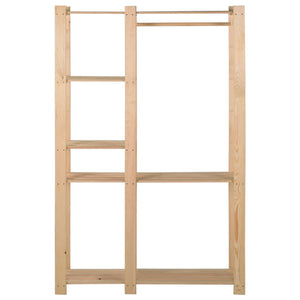 vidaXL Clothes Rack 110x38x170 cm Solid Pine Wood