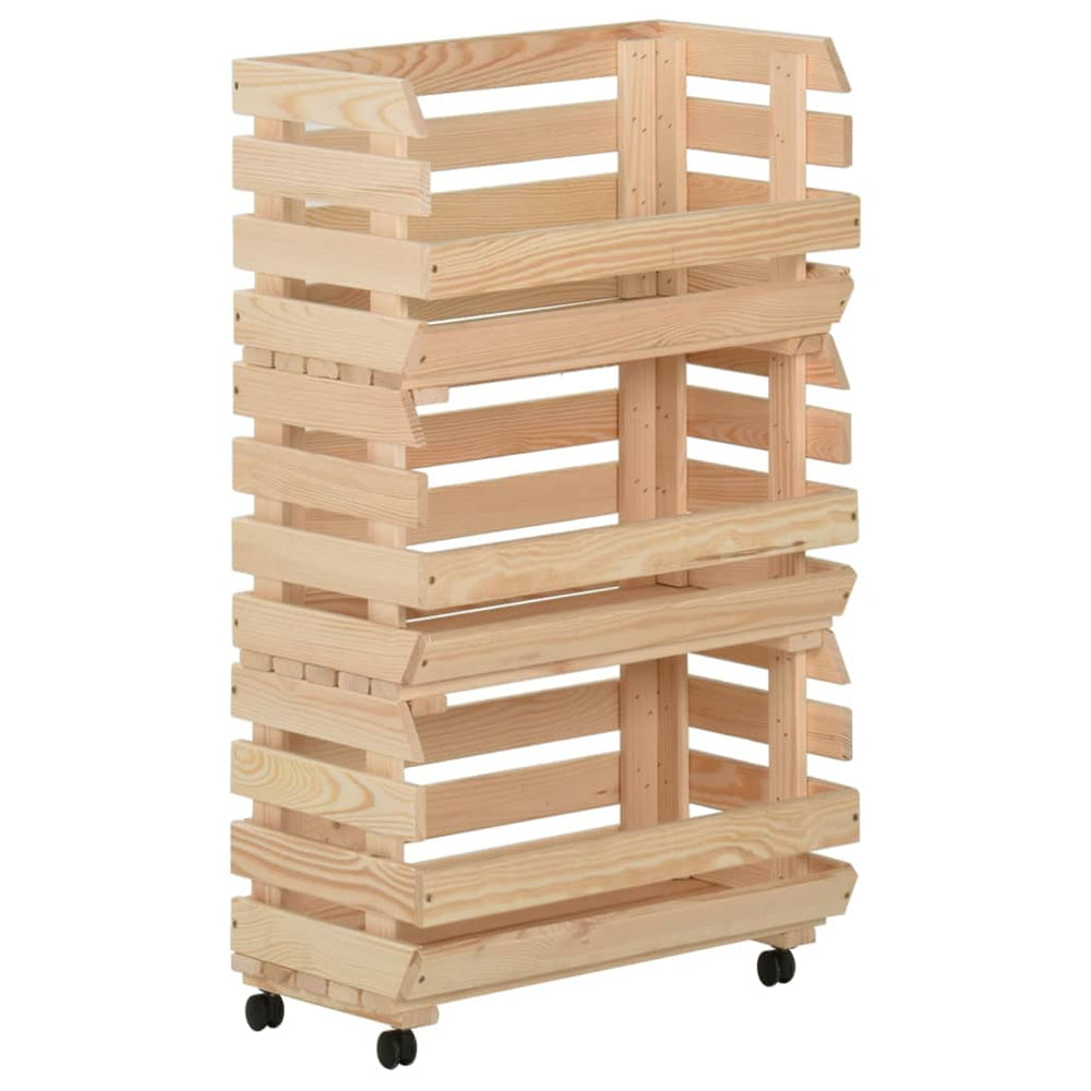 vidaXL Kitchen Trolley 37x30x80 cm Solid Pine Wood