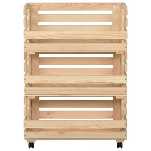 vidaXL Kitchen Trolley 57x30x80 cm Solid Pine Wood