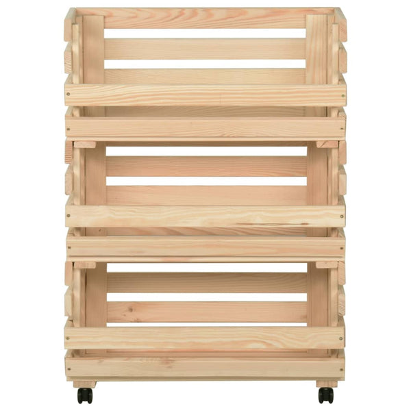 vidaXL Kitchen Trolley 57x30x80 cm Solid Pine Wood