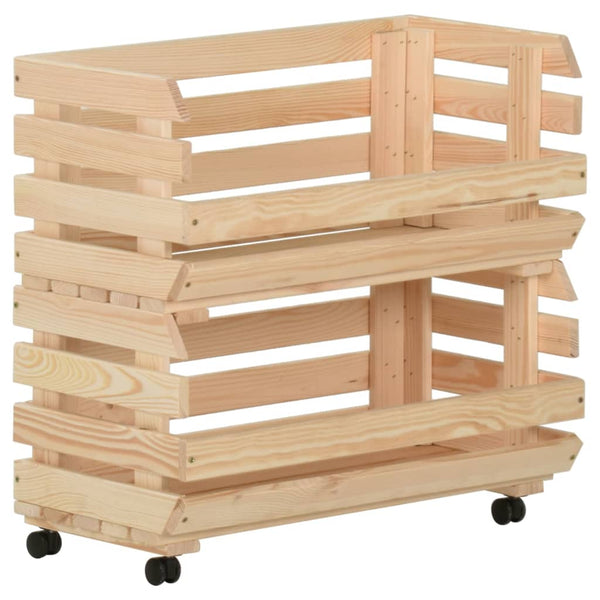 vidaXL Kitchen Trolley 57x30x80 cm Solid Pine Wood