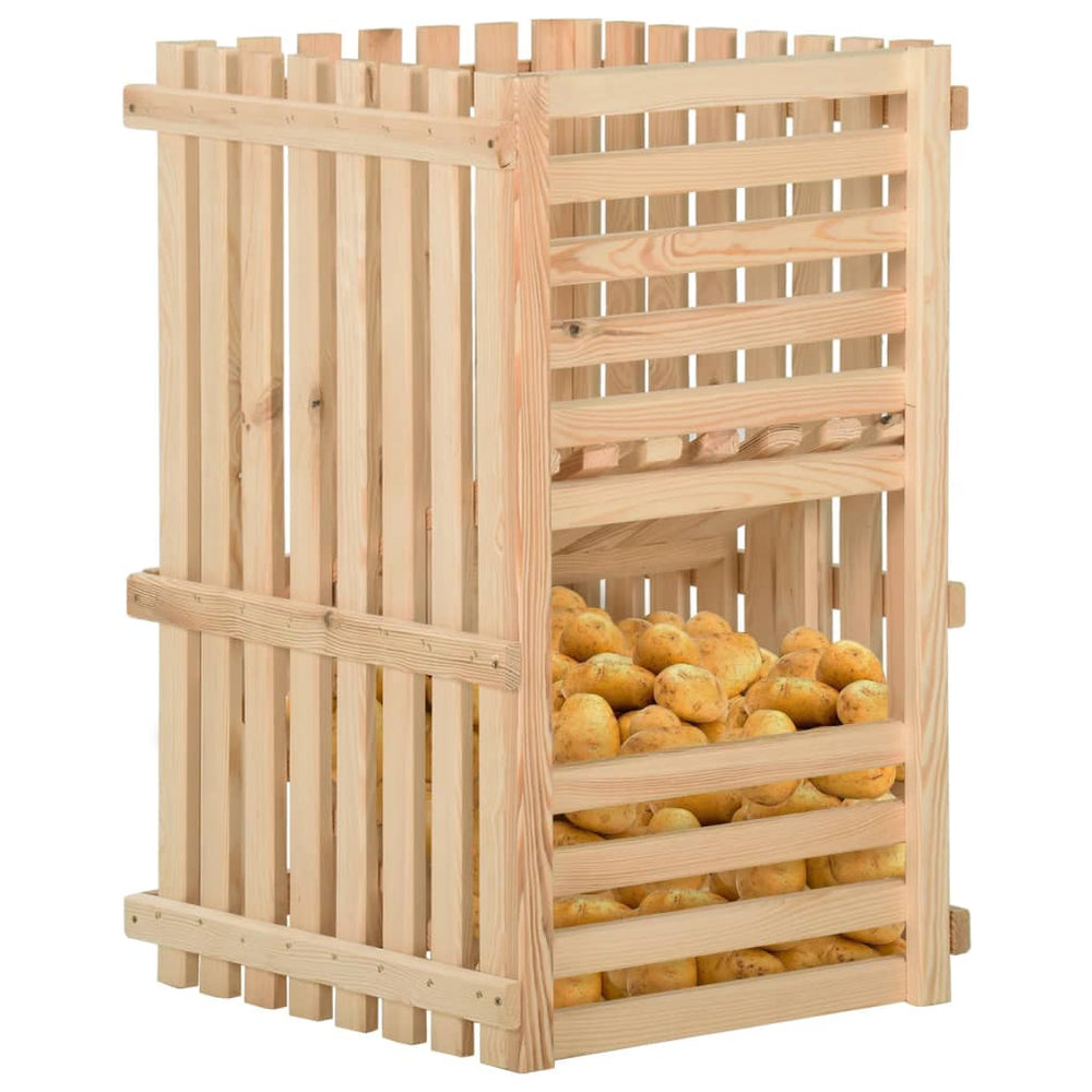 vidaXL Potato Storage Box 50x50x80 cm Solid Pine Wood