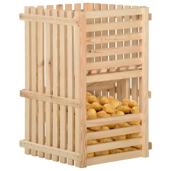 vidaXL Potato Storage Box 50x50x80 cm Solid Pine Wood
