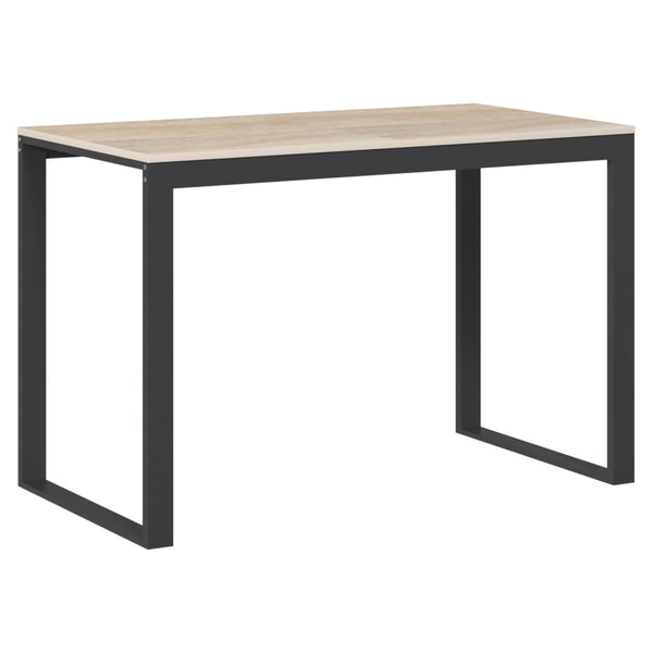 vidaXL Computer Desk Black and Oak Look 110x60x73cm Engineered Wood