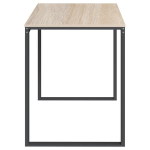 vidaXL Computer Desk Black and Oak Look 110x60x73cm Engineered Wood
