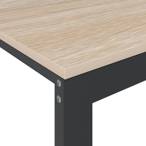 vidaXL Computer Desk Black and Oak Look 110x60x73cm Engineered Wood