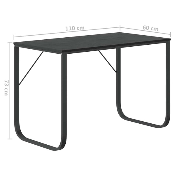 vidaXL Computer Desk Black 110x60x73 cm Engineered Wood