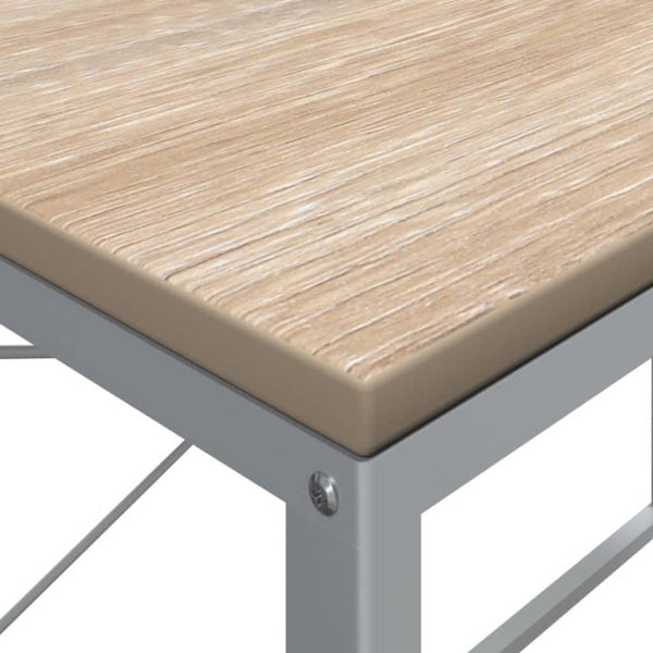 vidaXL Computer Desk White and Oak Look 110x60x70 cm Engineered Wood