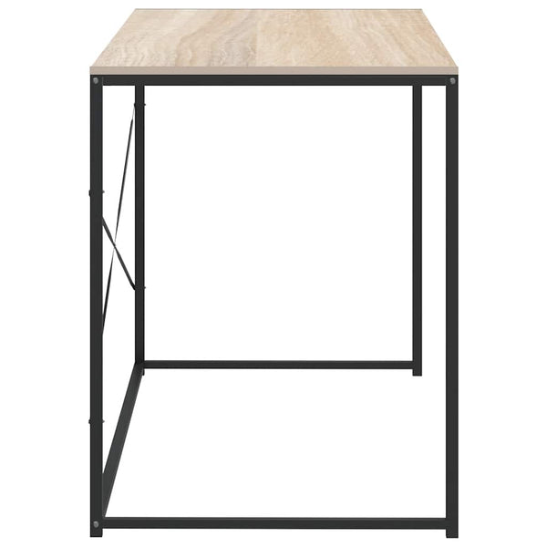 vidaXL Computer Desk Black and Oak Look 110x60x70cm Engineered Wood