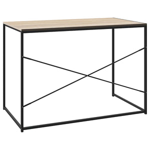 vidaXL Computer Desk Black and Oak Look 110x60x70cm Engineered Wood