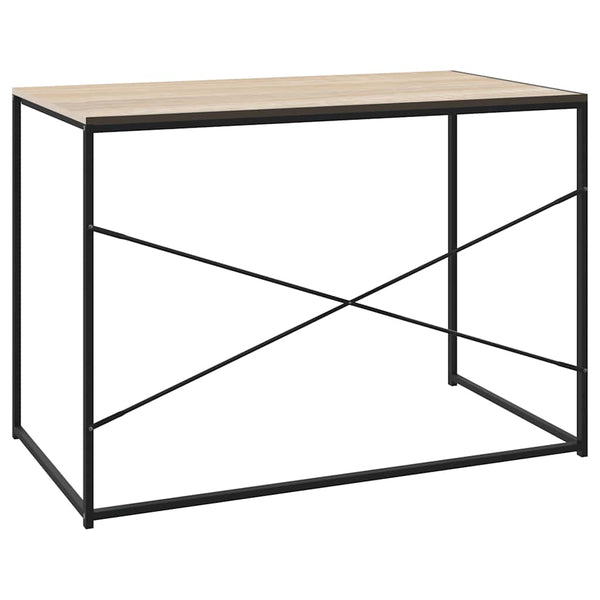 vidaXL Computer Desk Black and Oak Look 110x60x70cm Engineered Wood