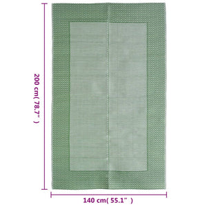 vidaXL Outdoor Rug ARAKIL Green 140x200 cm PP