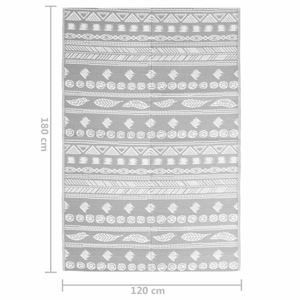 vidaXL Outdoor Rug ARAKIL Grey 120x180 cm PP