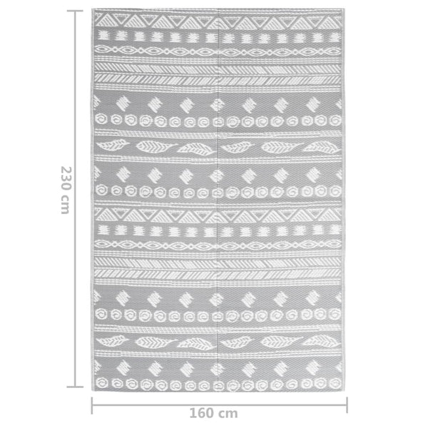 vidaXL Outdoor Rug ARAKIL Grey 160x230 cm PP