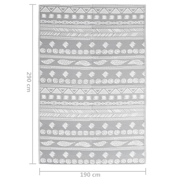 vidaXL Outdoor Rug ARAKIL Grey 190x290 cm PP
