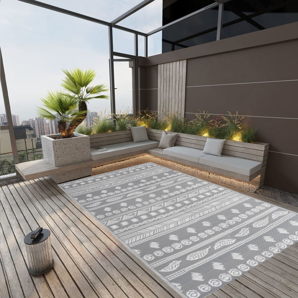 vidaXL Outdoor Rug ARAKIL Grey 190x290 cm PP