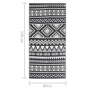 vidaXL Outdoor Rug ARAKIL Black 80x150 cm PP