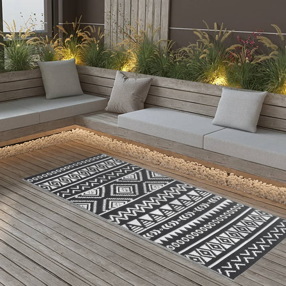 vidaXL Outdoor Rug ARAKIL Black 80x150 cm PP