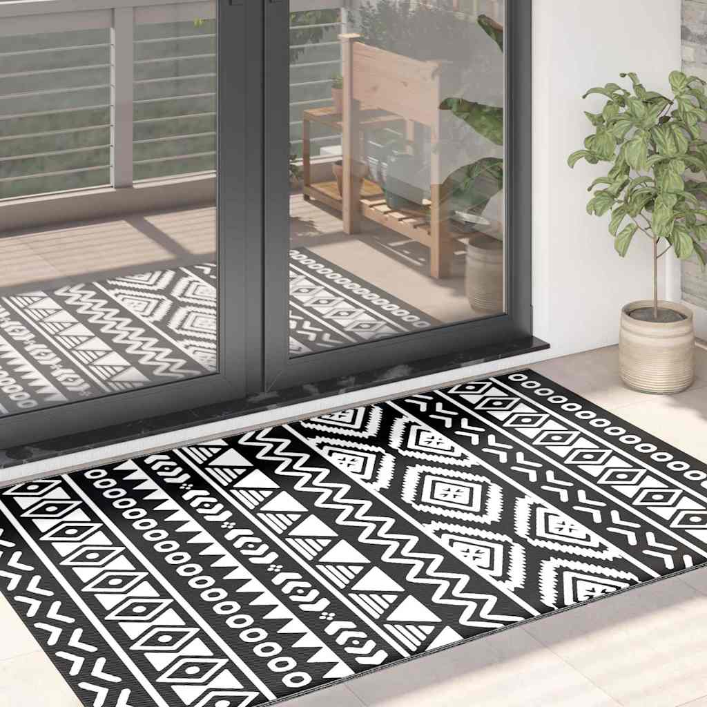 vidaXL Outdoor Rug ARAKIL Black 120x180 cm PP