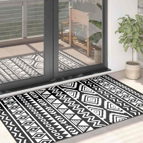 vidaXL Outdoor Rug ARAKIL Black 120x180 cm PP