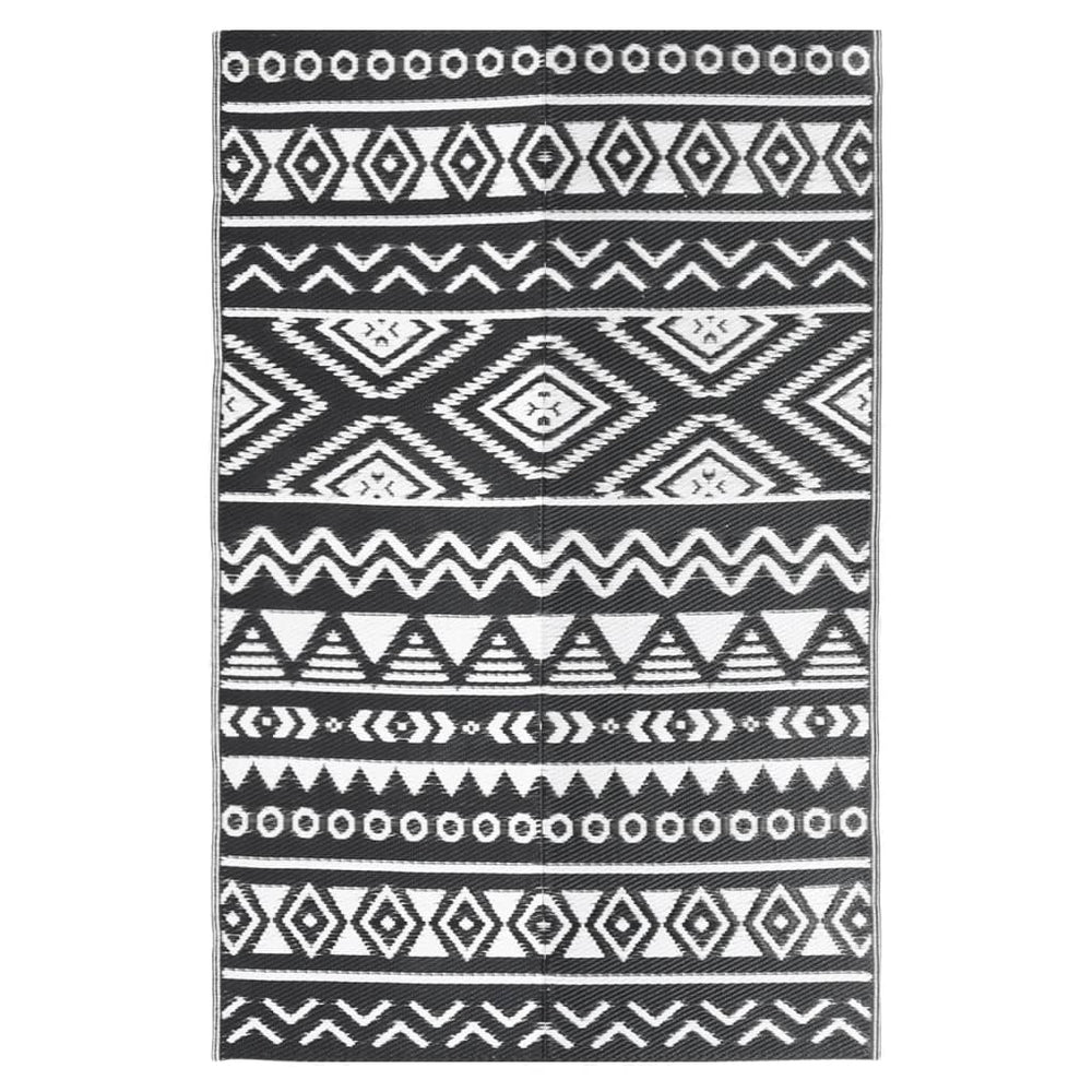 vidaXL Outdoor Rug ARAKIL Black 190x290 cm PP