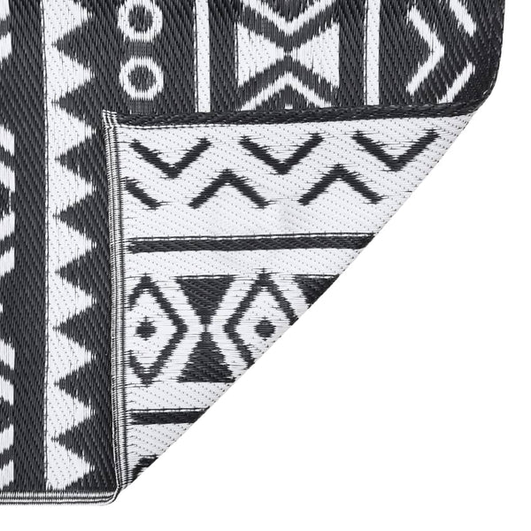 vidaXL Outdoor Rug ARAKIL Black 190x290 cm PP