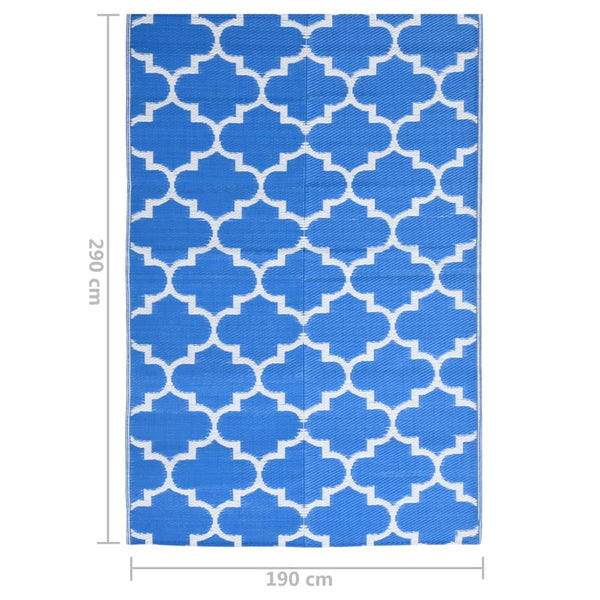 vidaXL Outdoor Rug ARAKIL Blue 190x290 cm PP