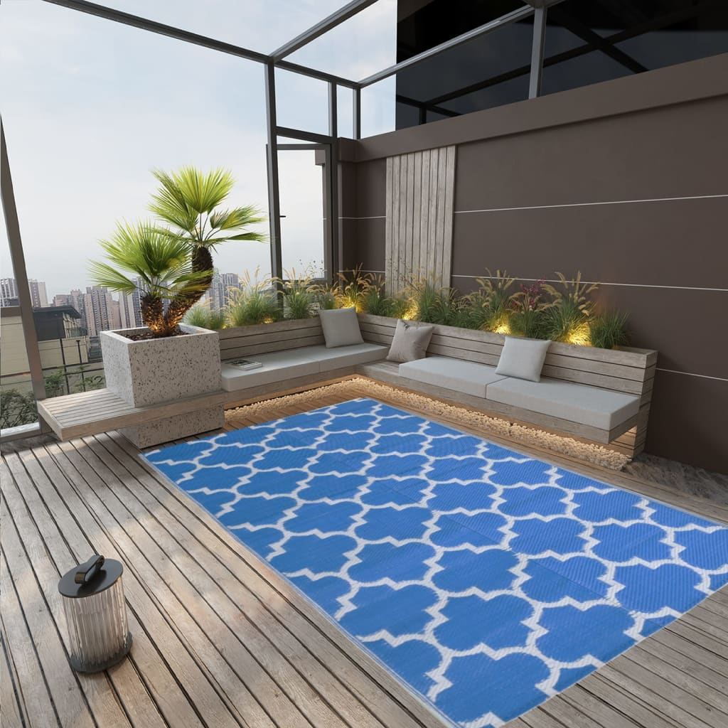 vidaXL Outdoor Rug ARAKIL Blue 190x290 cm PP