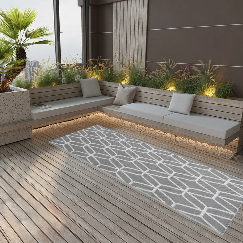 vidaXL Outdoor Rug ARAKIL Grey 80x250 cm PP