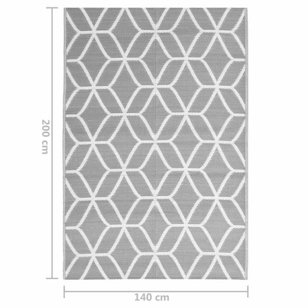 vidaXL Outdoor Rug ARAKIL Grey 140x200 cm PP