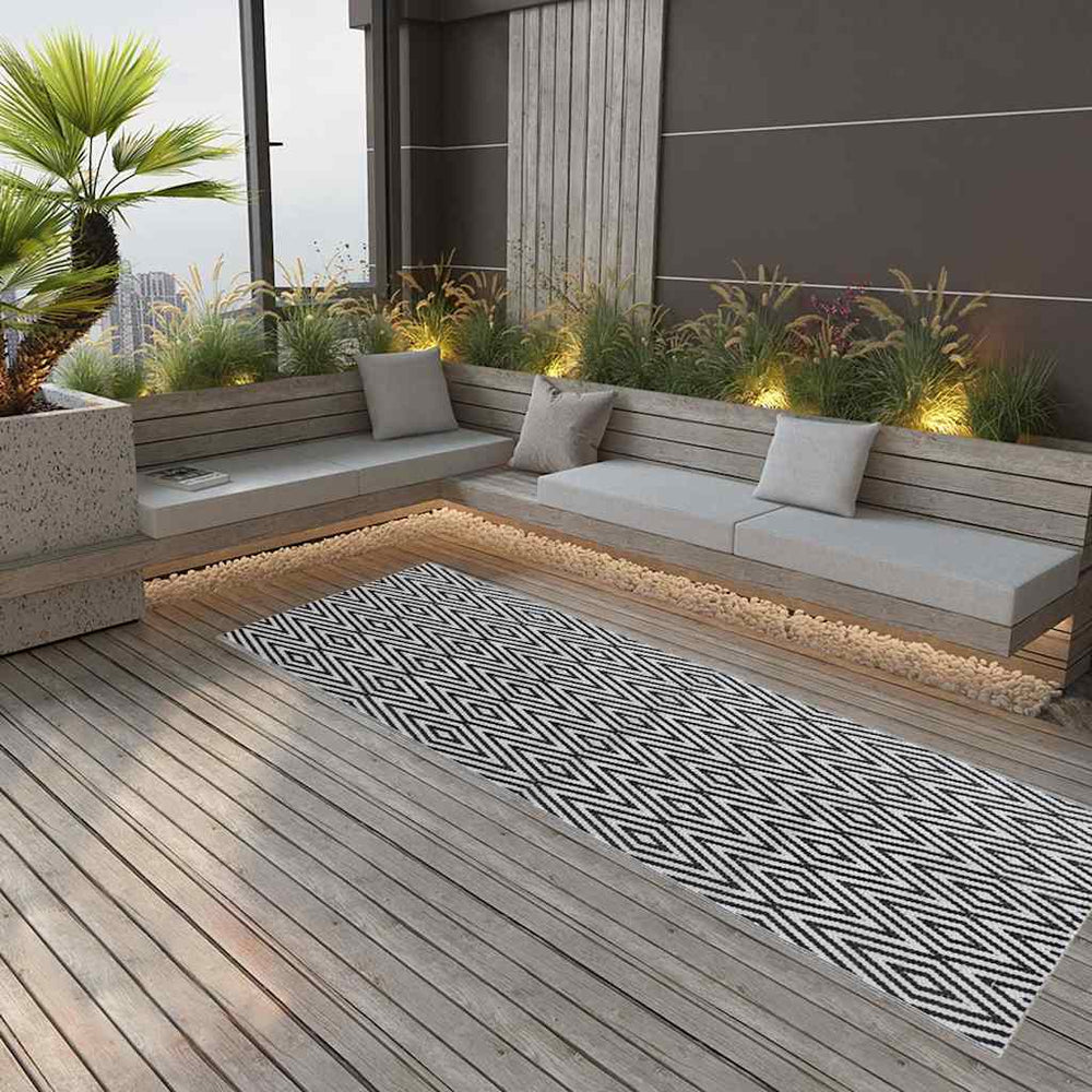 vidaXL Outdoor Rug ARAKIL Black 80x250 cm PP
