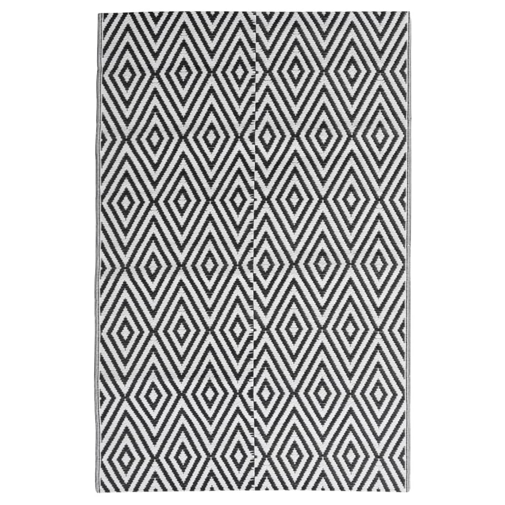 vidaXL Outdoor Rug ARAKIL Black 140x200 cm PP