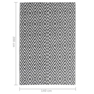 vidaXL Outdoor Rug ARAKIL Black 140x200 cm PP