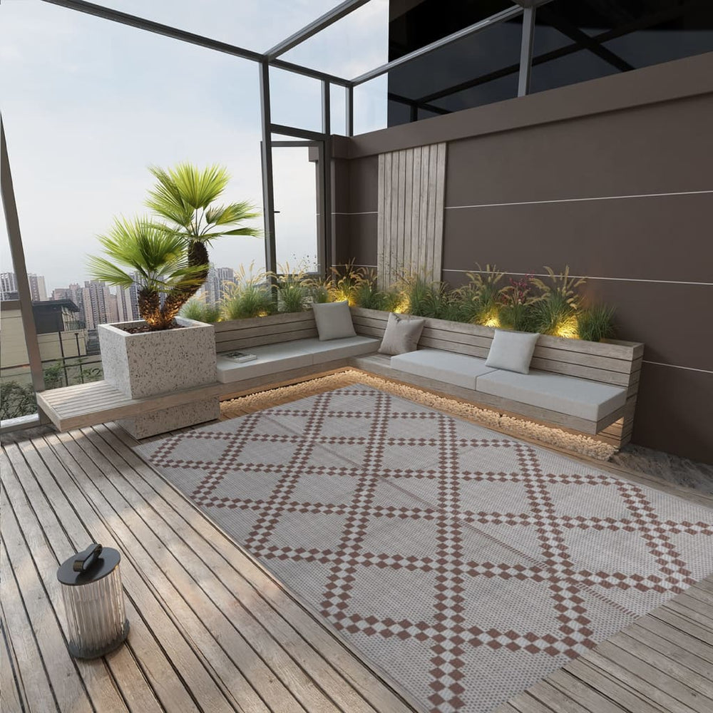 vidaXL Outdoor Rug ARAKIL Brown 140x200 cm PP