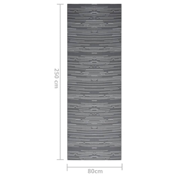 vidaXL Outdoor Rug ARAKIL Anthracite 80x250 cm PP