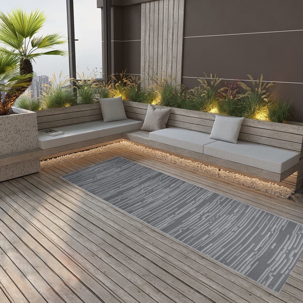 vidaXL Outdoor Rug ARAKIL Anthracite 80x250 cm PP