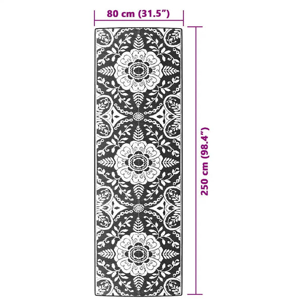 vidaXL Outdoor Rug ARAKIL Light Grey 80x250 cm PP
