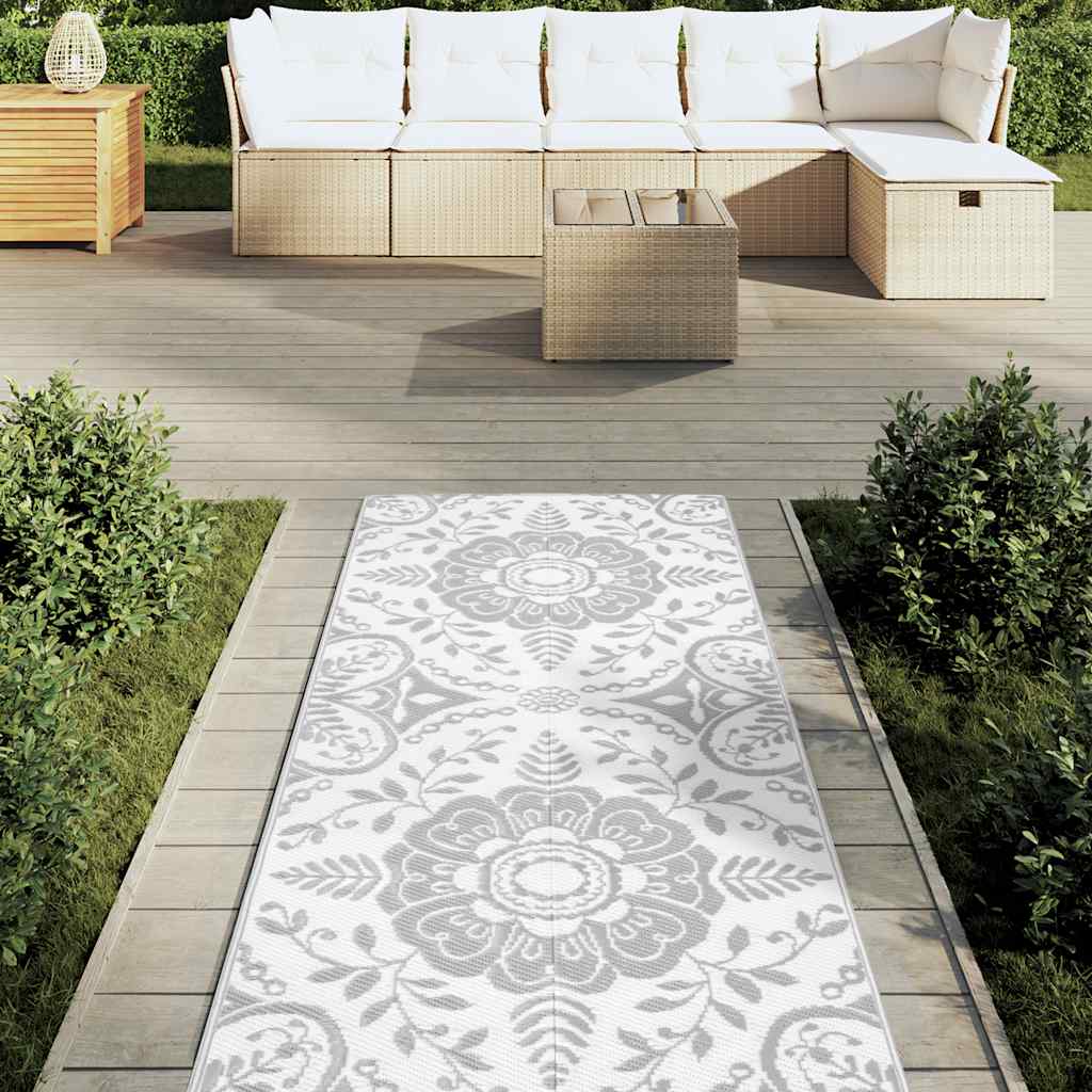 vidaXL Outdoor Rug ARAKIL Light Grey 80x250 cm PP