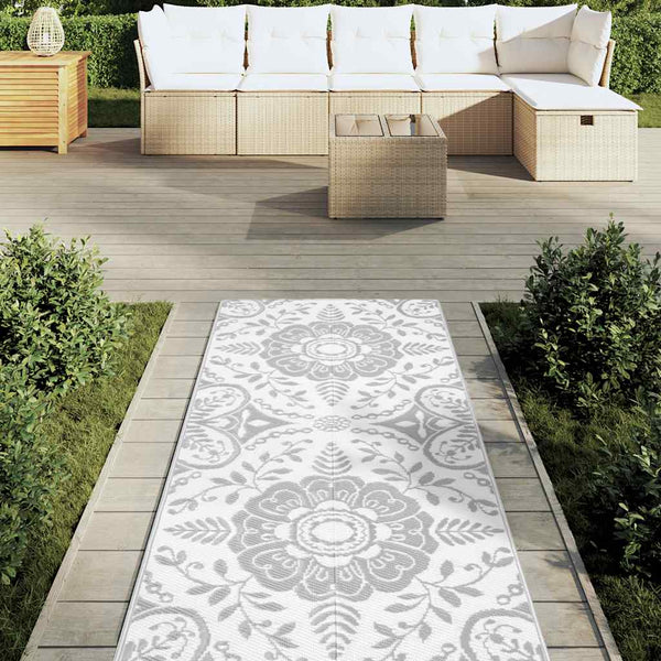 vidaXL Outdoor Rug ARAKIL Light Grey 80x250 cm PP