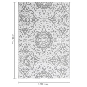 vidaXL Outdoor Rug ARAKIL Light Grey 140x200 cm PP