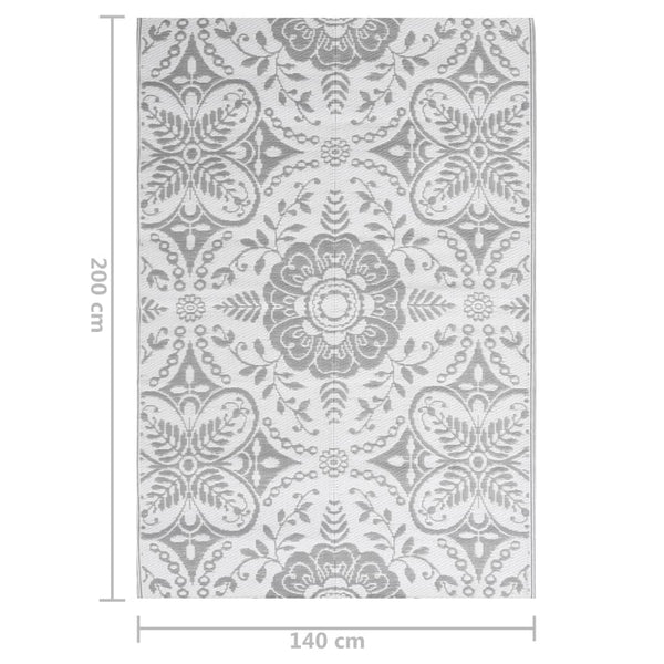 vidaXL Outdoor Rug ARAKIL Light Grey 140x200 cm PP