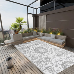 vidaXL Outdoor Rug ARAKIL Light Grey 140x200 cm PP