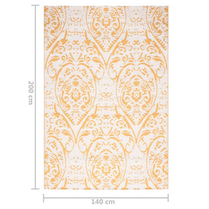 vidaXL Outdoor Rug ARAKIL Yellow 140x200 cm PP