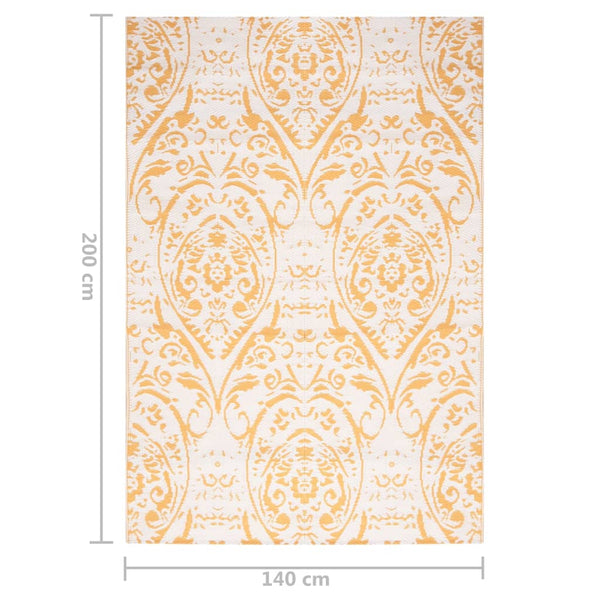vidaXL Outdoor Rug ARAKIL Yellow 140x200 cm PP
