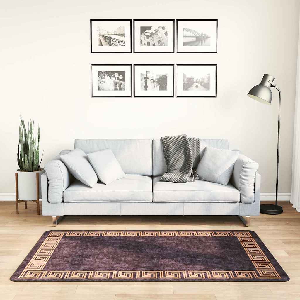 vidaXL Washable Rug 80x150 cm Black and Gold