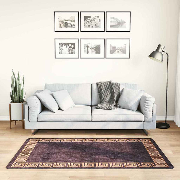 vidaXL Washable Rug 80x150 cm Black and Gold