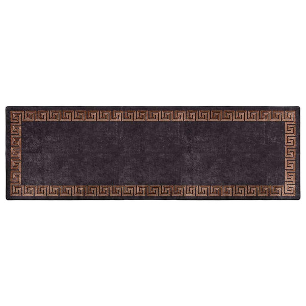 vidaXL Washable Rug 80x300 cm Black and Gold